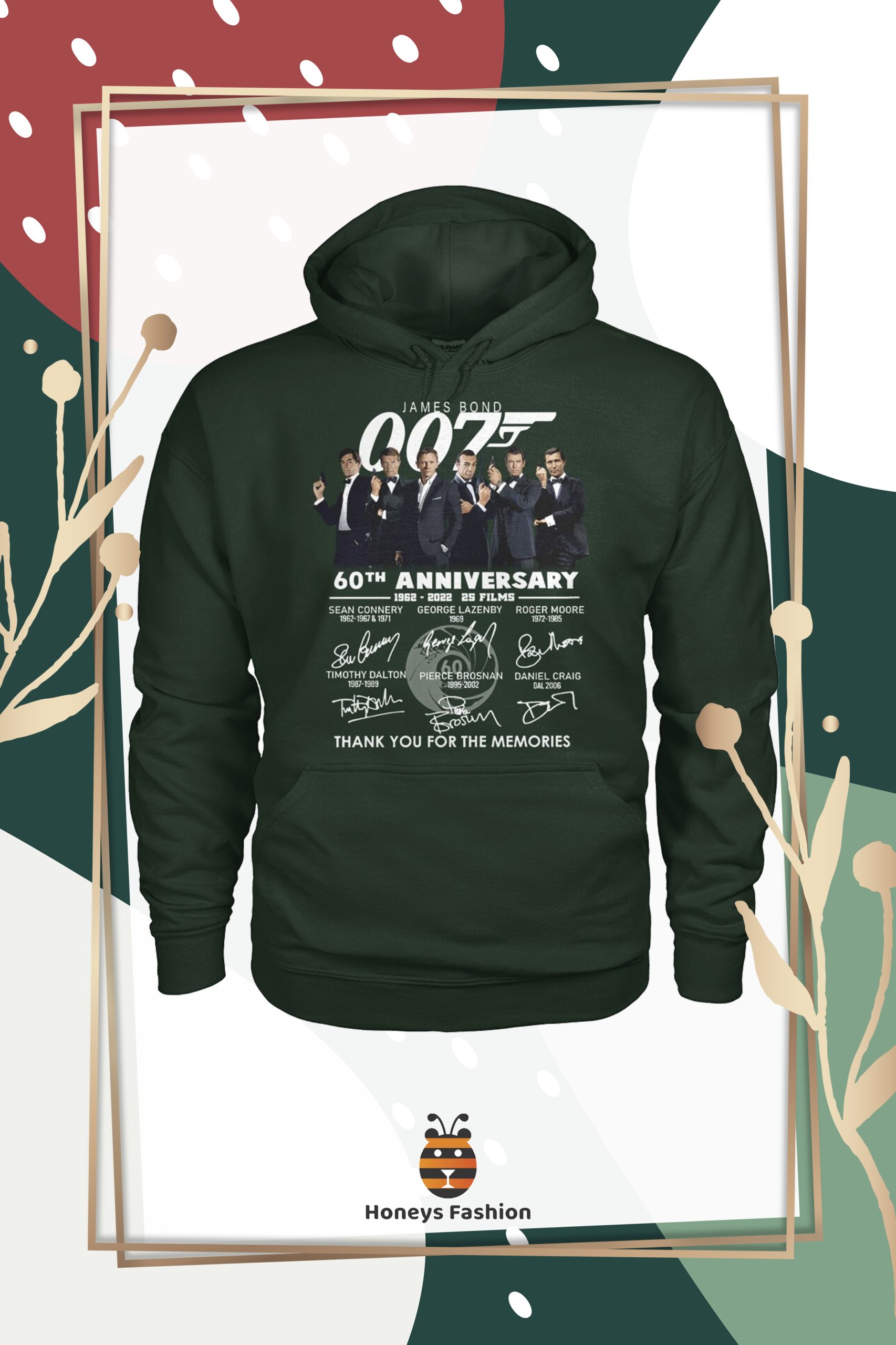 James Bond 007 60th Anniversary Thank You For The Memories Shirt Hoodie