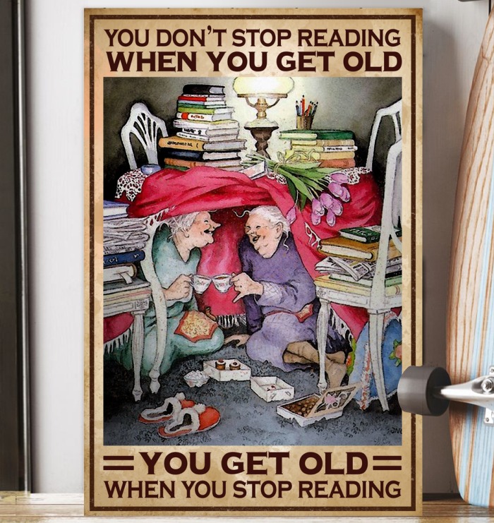 Never underestimate an old lady who loves reading books poster