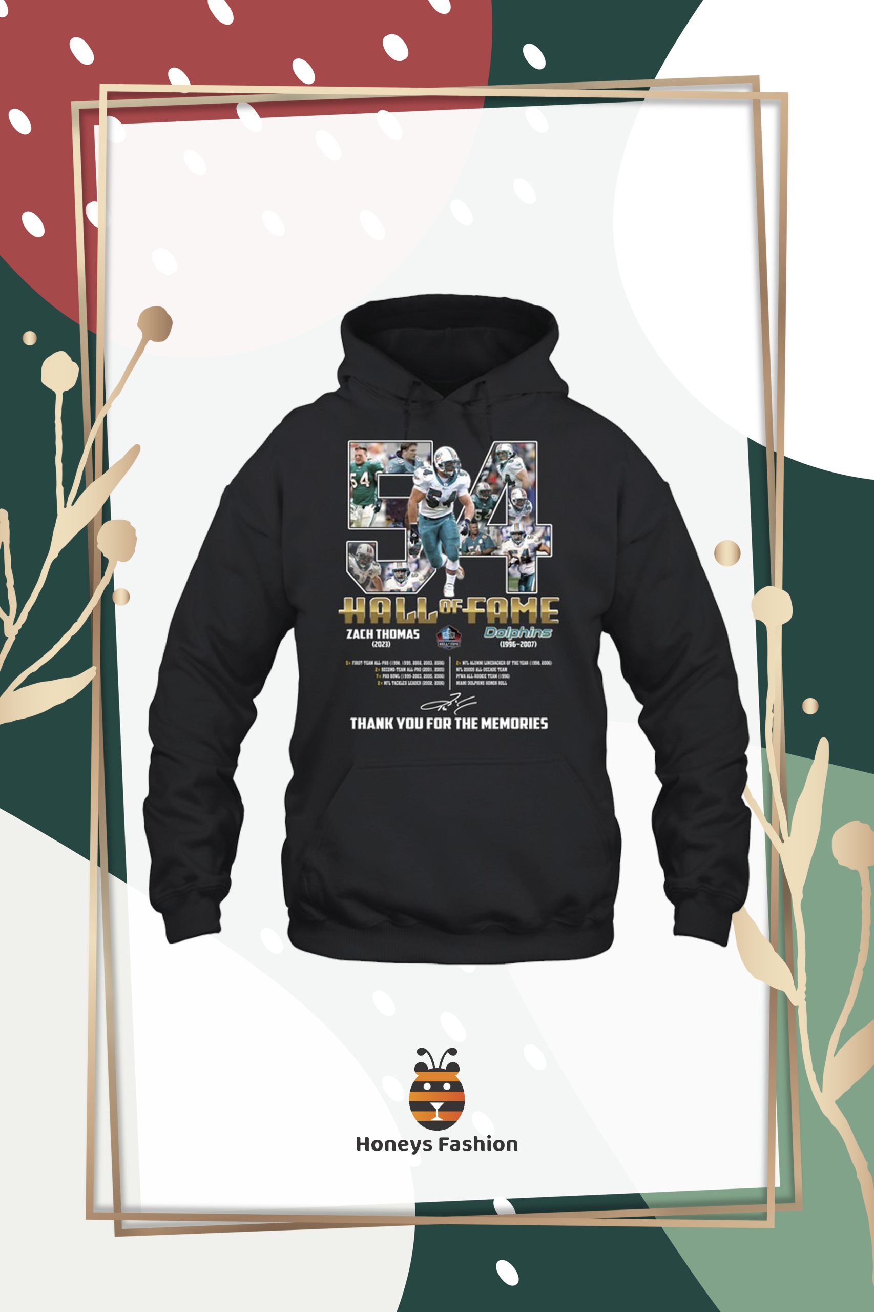 Zach Thomas Dolphins Hall Of Fame Thank You For The Memories Signature shirt hoodie