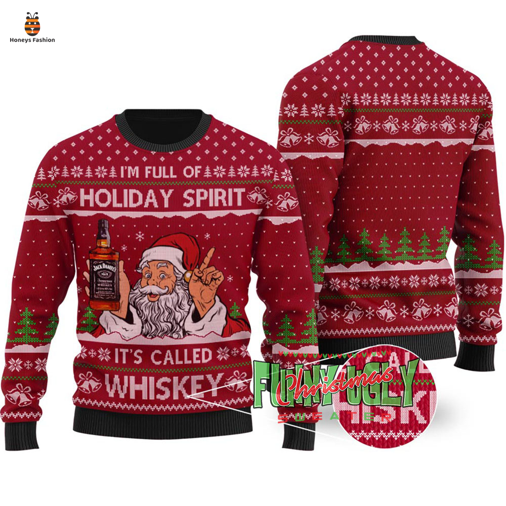 Santa Drinking Whiskey Ugly Christmas Sweater