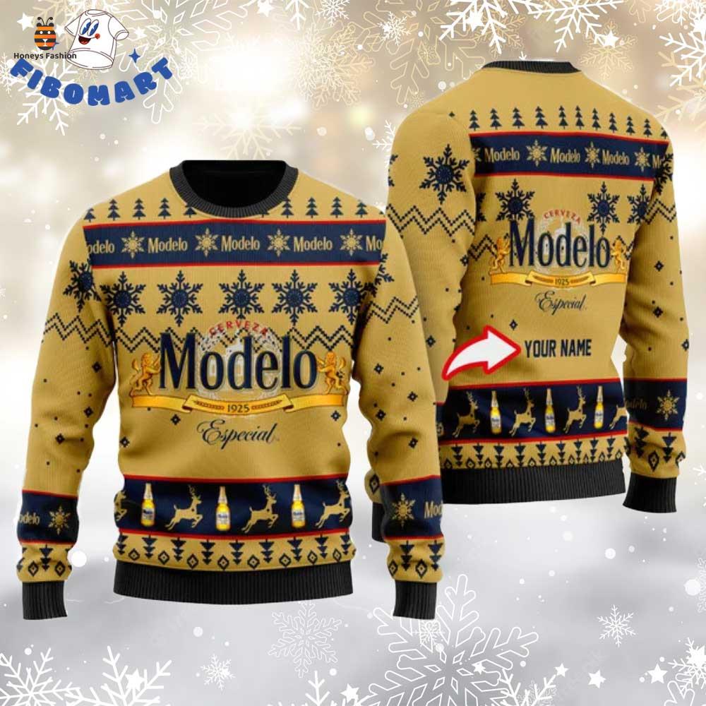 Modelo Especial Custom Name Snowflake Ugly Christmas Sweater