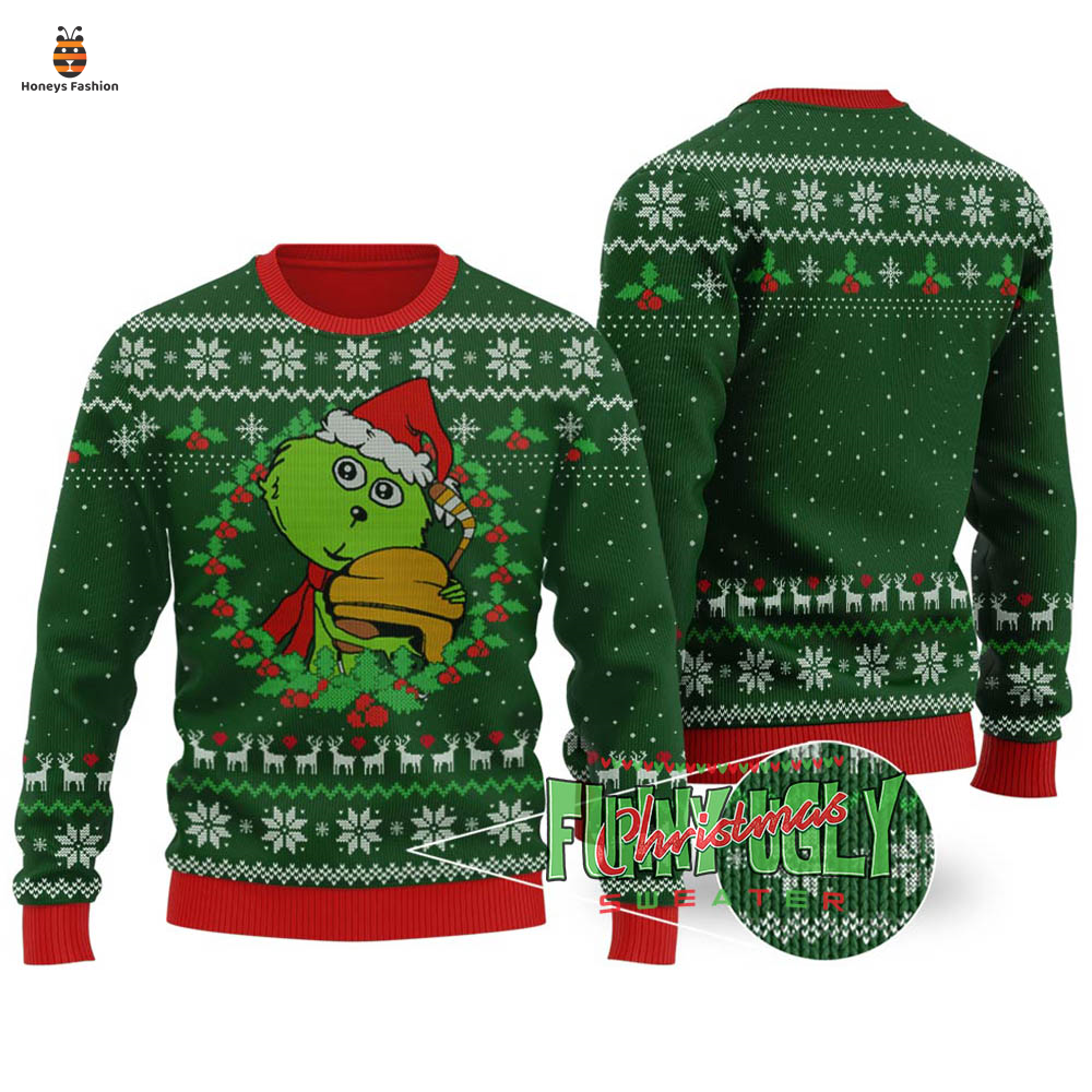 Grinch Loves Hockey Ugly Christmas Sweater