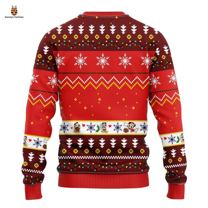 Mickey Mouse Pattern Red Ugly Christmas Sweater