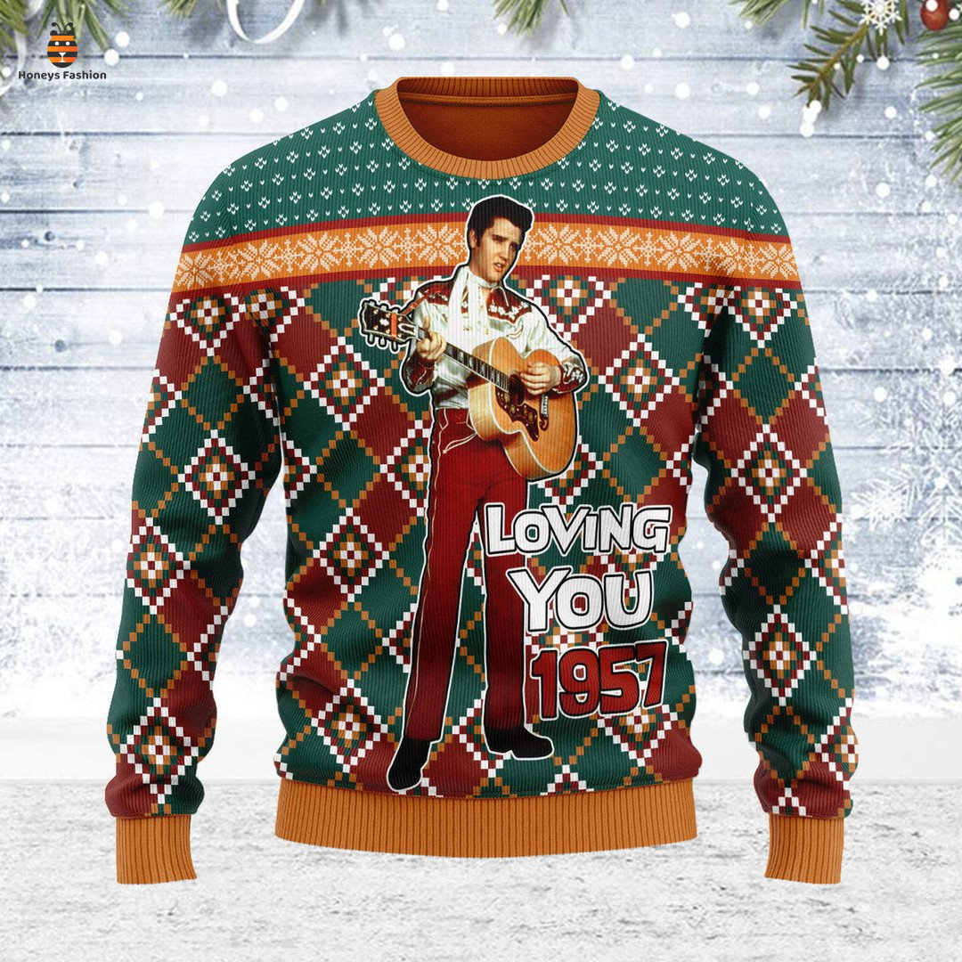 Elvis presley loving you 1957 ugly christmas sweater