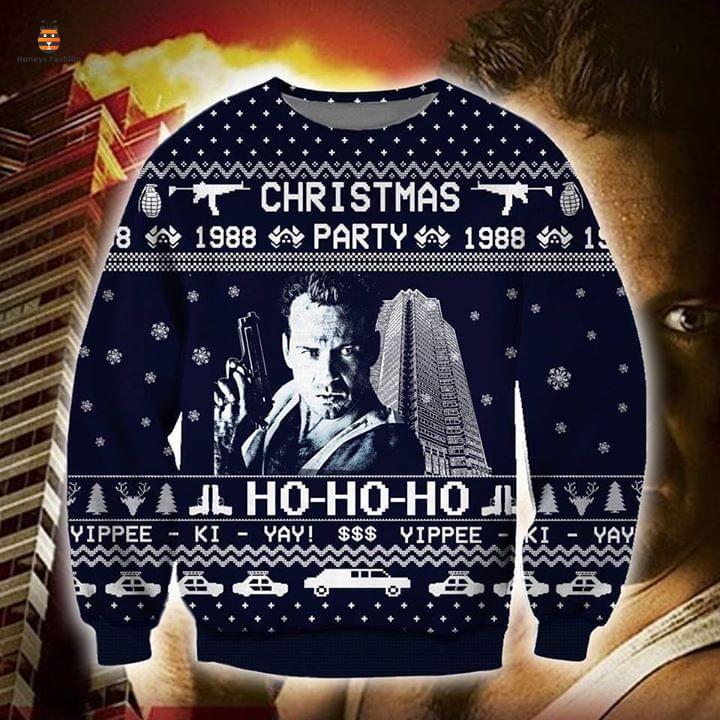 Die Hard 1988 Party Ho Ho Ho Yippee Ki Yay Ugly Christmas Sweater