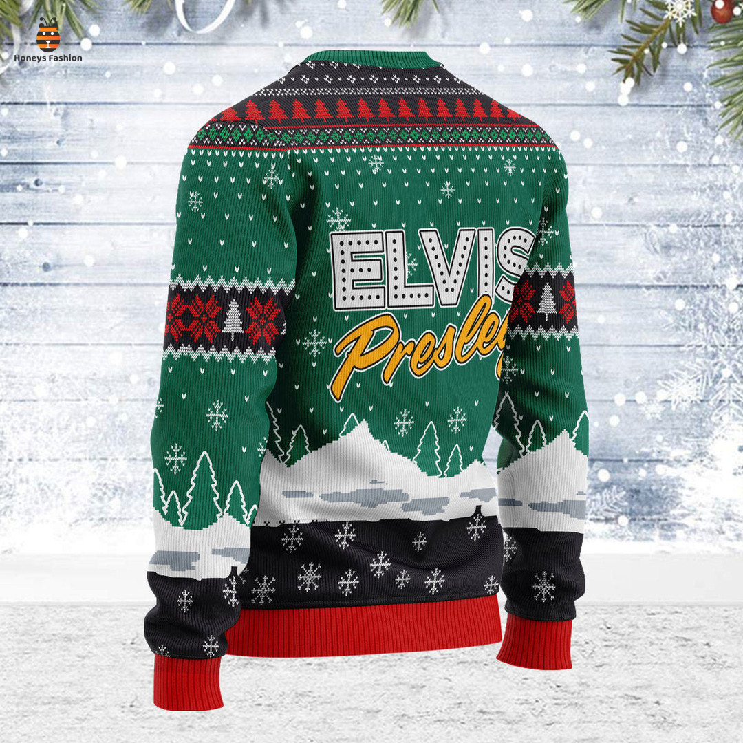 Elvis presley with grandma ugly christmas sweater