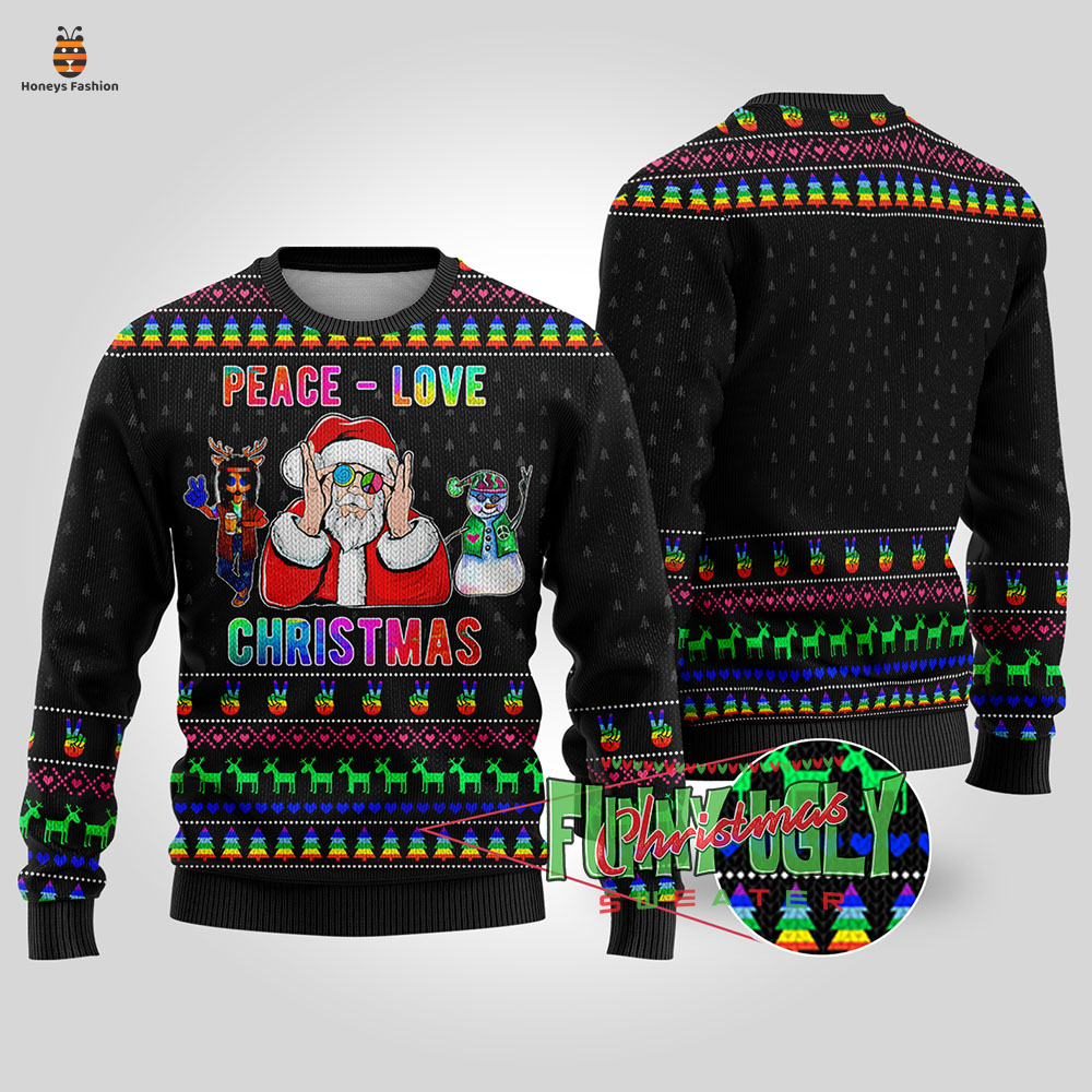Santa Loves Peace Hip Hop Ugly Christmas Sweater