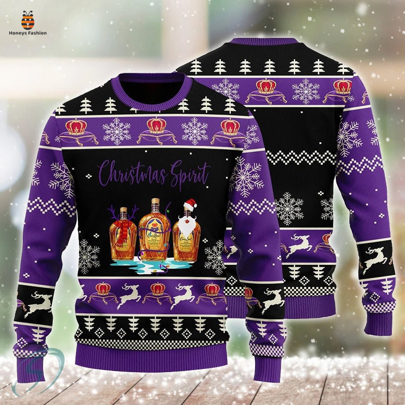 Christmas spirit crown royal ugly christmas sweater
