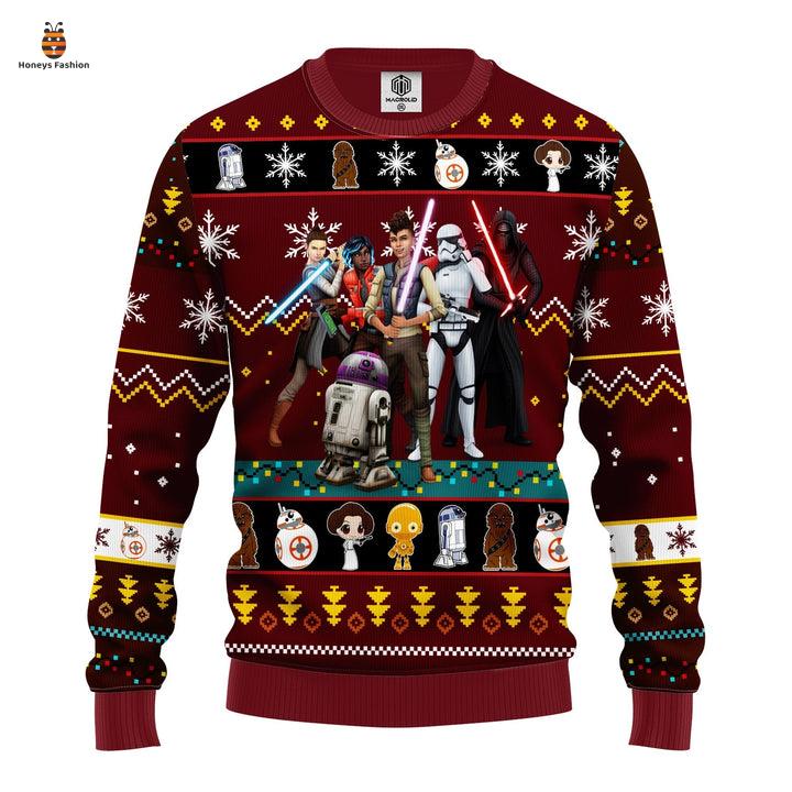 Star Wars Dark R2 D2 Stormtrooper Darth Vader Red Ugly Christmas Sweater