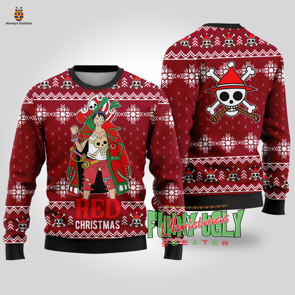One Piece Red Ugly Christmas Sweater