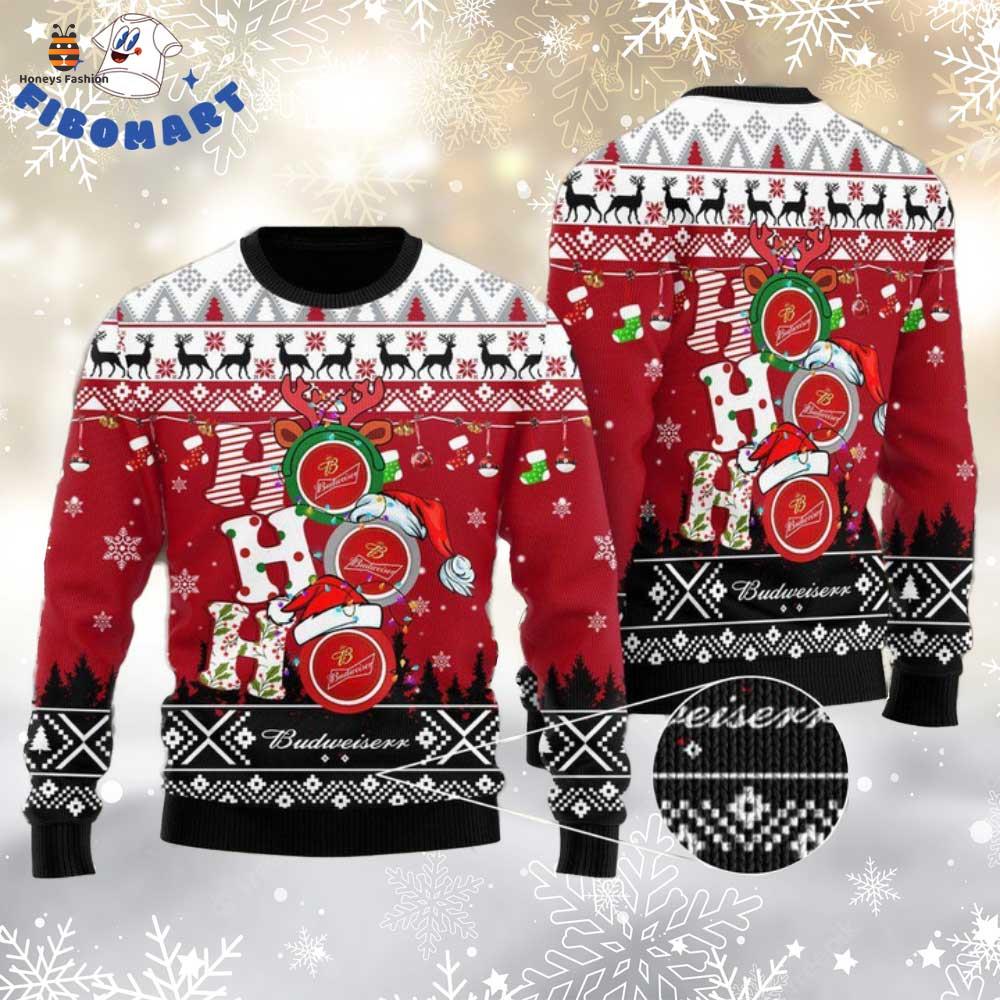 Budweiser Ho Ho Ho Ugly Christmas Sweater