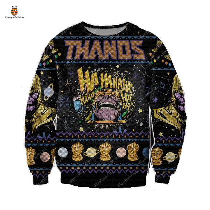 Marvel Thanos Mad Titan Laugh Black Ugly Christmas Sweater
