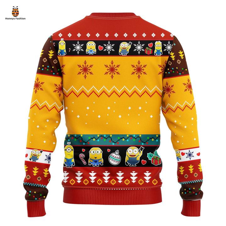 Minions Pattern Yellow Red Ugly Christmas Sweater