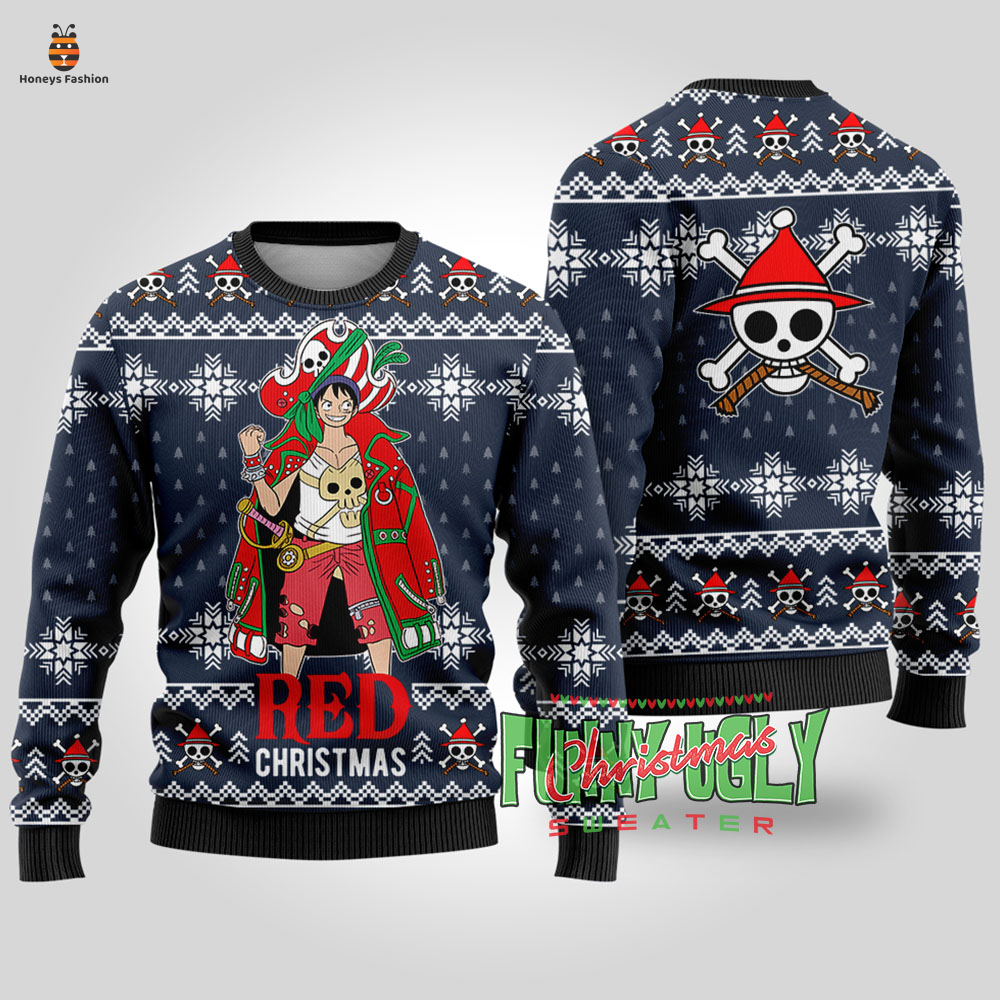 One Piece Red Ugly Christmas Sweater