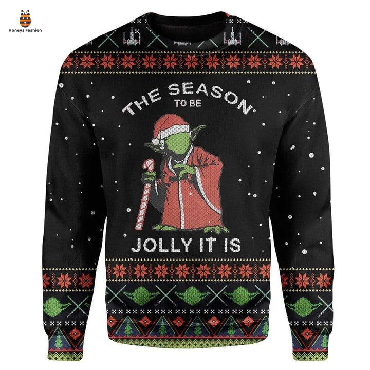 Star Wars The Season To Be Jolly It Is Yoda Black Ugly Christmas Sweater