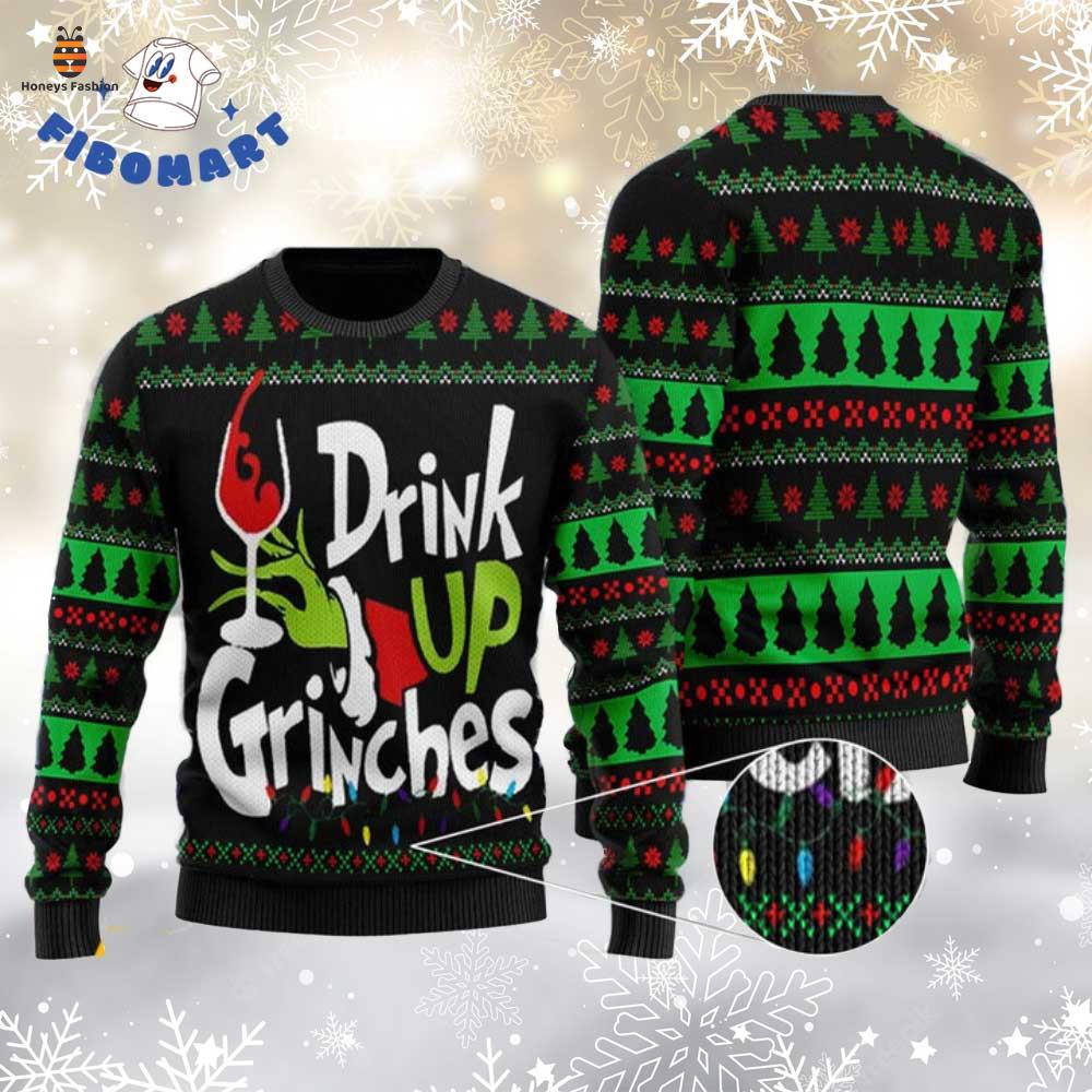 Drink Up The Grinches Santa Ugly Christmas Sweater