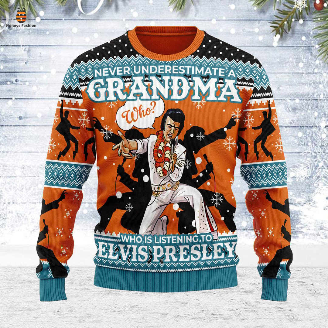 Who is listening to elvis presley ugly christmas sweater