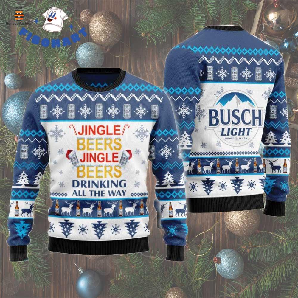 Busch Light Jingle Beers Reindeer Ugly Christmas Sweater