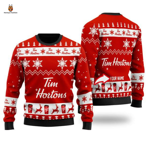 Tim hortons personalized ugly christmas sweater