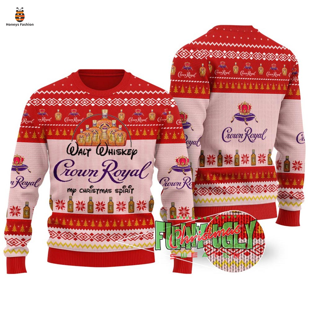 Walt Whiskey Crown Royal Ugly Christmas Sweater