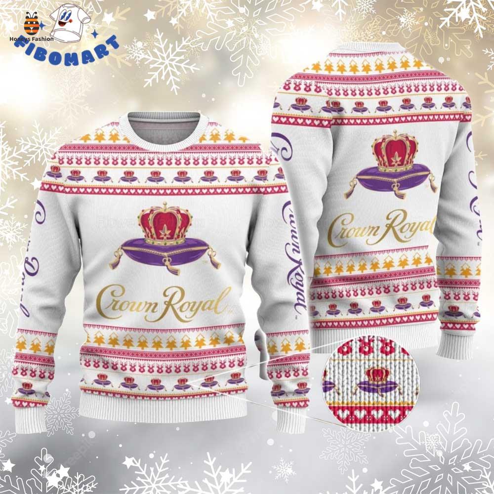 Crown Royal White Pattern Ugly Christmas Sweater