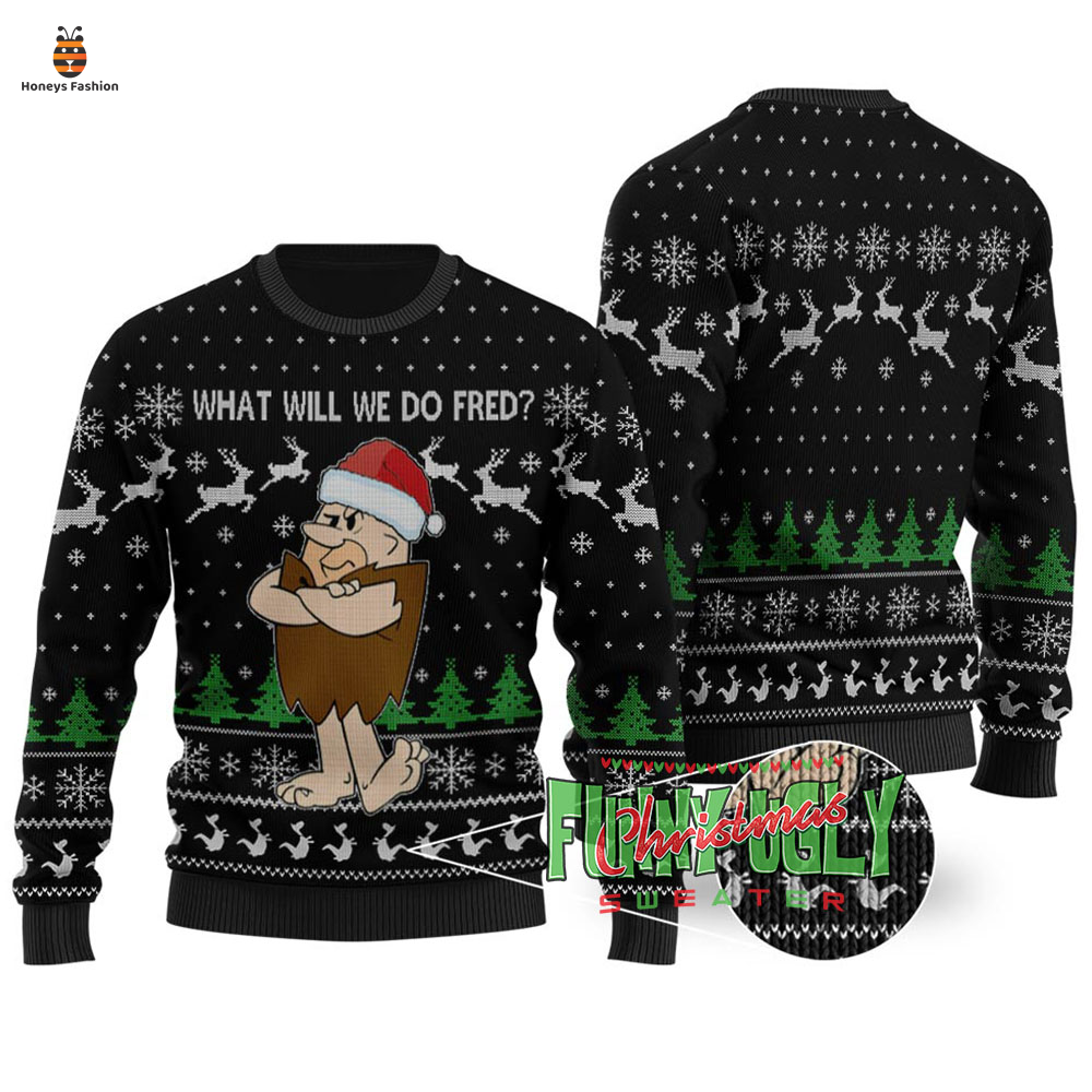Barney Fred Flintstone Ugly Christmas Sweater