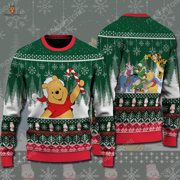Disney Winnie the Pooh With Candy Cane Ugly Christmas Sweater