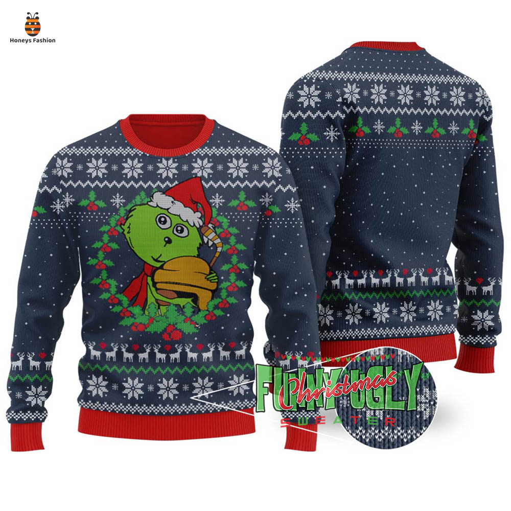 Grinch Loves Hockey Ugly Christmas Sweater