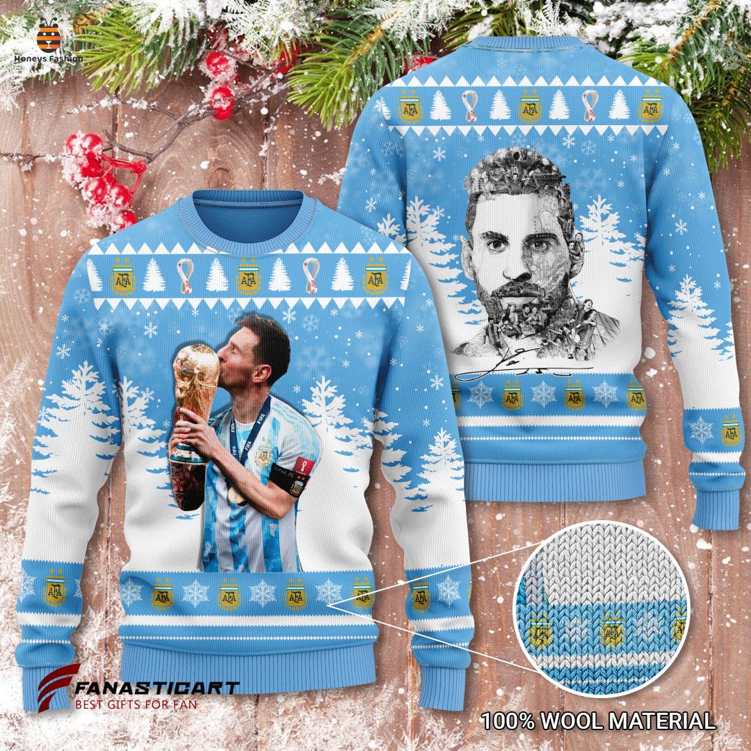 Lionel Messi World Cup Champion Signature Ugly Sweater