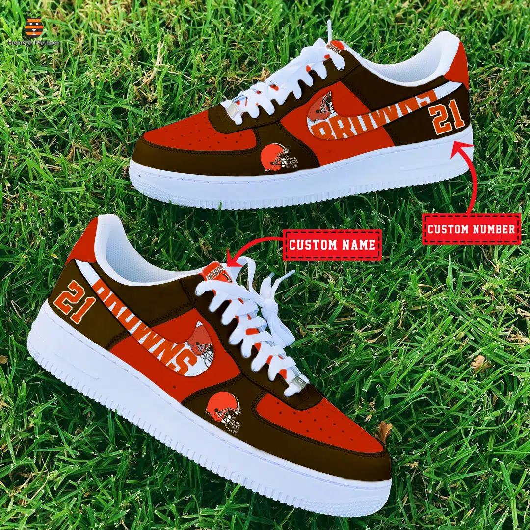 NFL Cleveland Browns Air Force 1 Custom Name And Number Sneaker