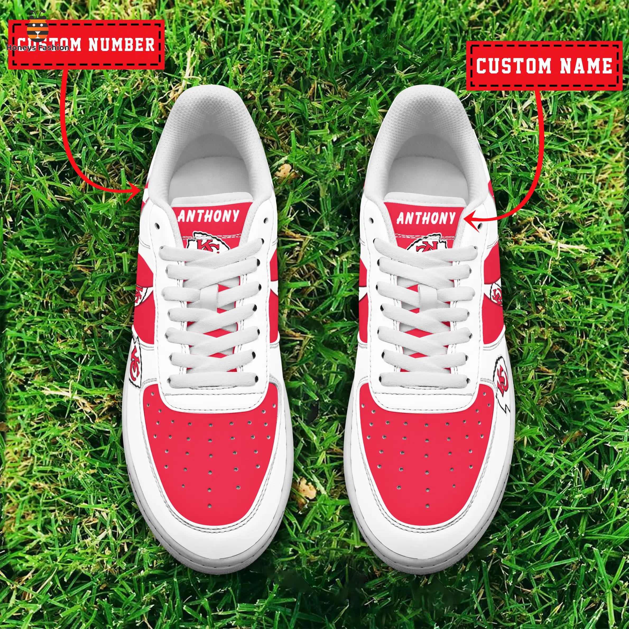 NFL Kansas City Chiefs Air Force 1 Custom Name And Number Sneaker