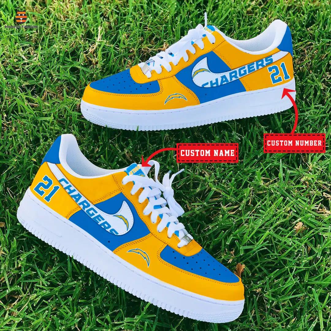 NFL Los Angeles Chargers Air Force 1 Custom Name And Number Sneaker