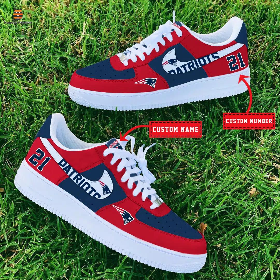 NFL New England Patriots Air Force 1 Custom Name And Number Sneaker