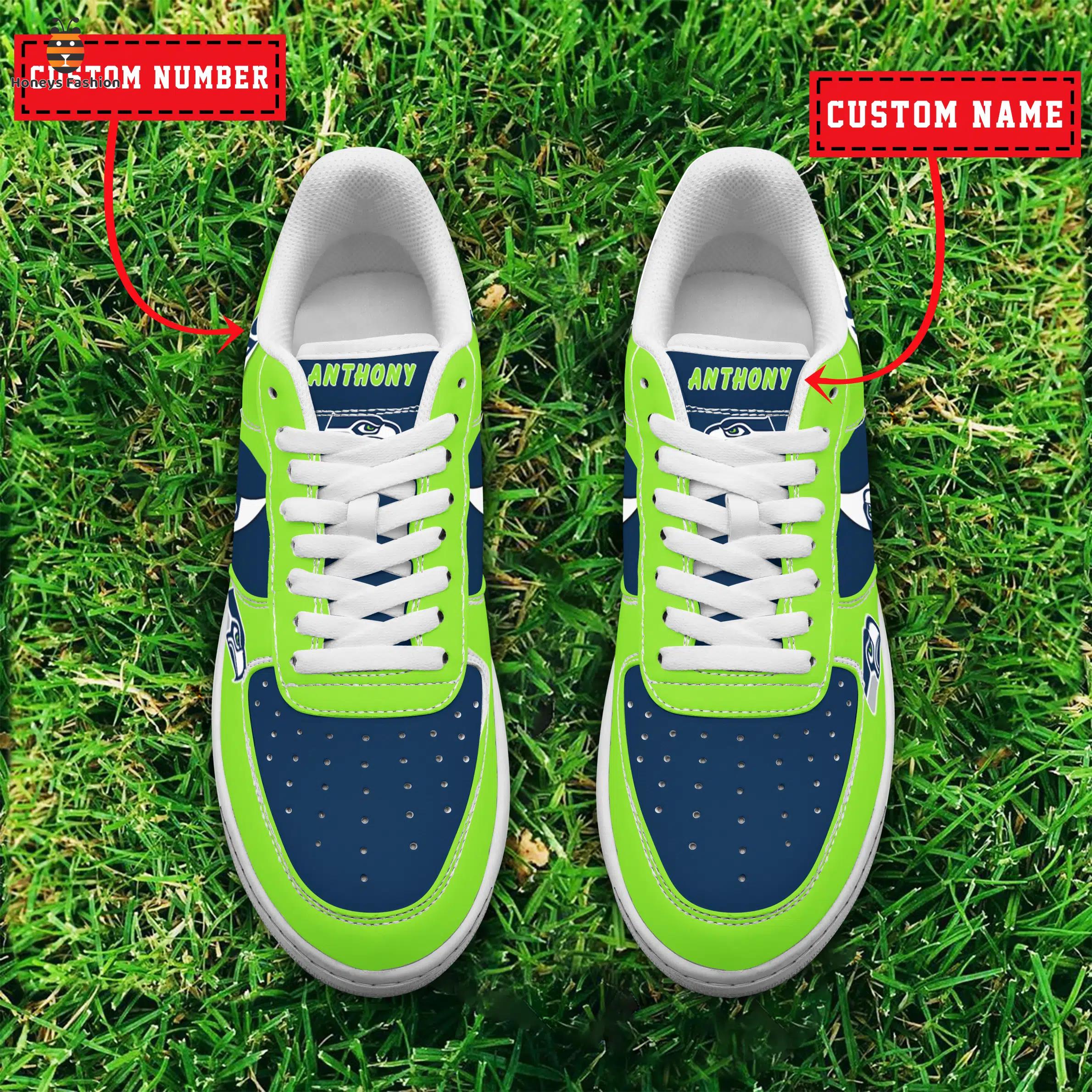 NFL Seattle Seahawks Air Force 1 Custom Name And Number Sneaker
