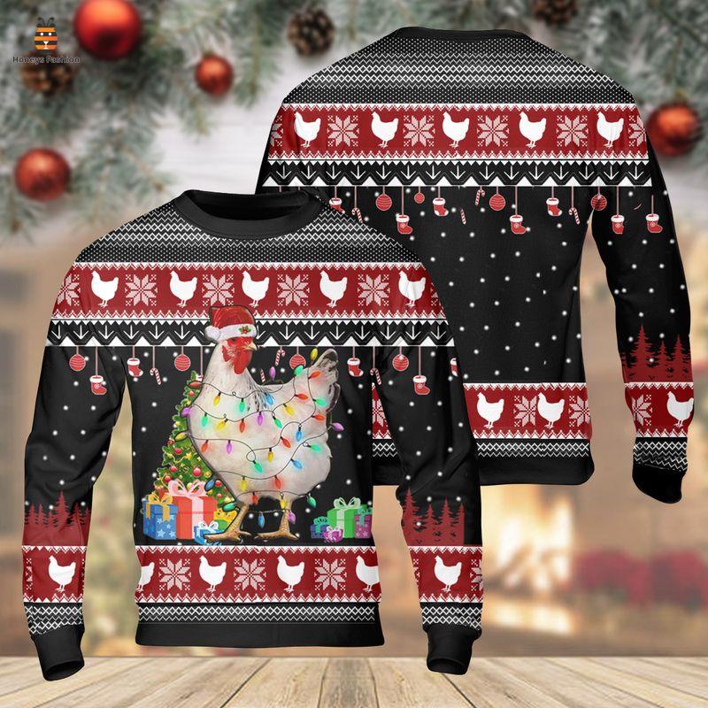 Farming Chicken Light Ugly Christmas Sweater