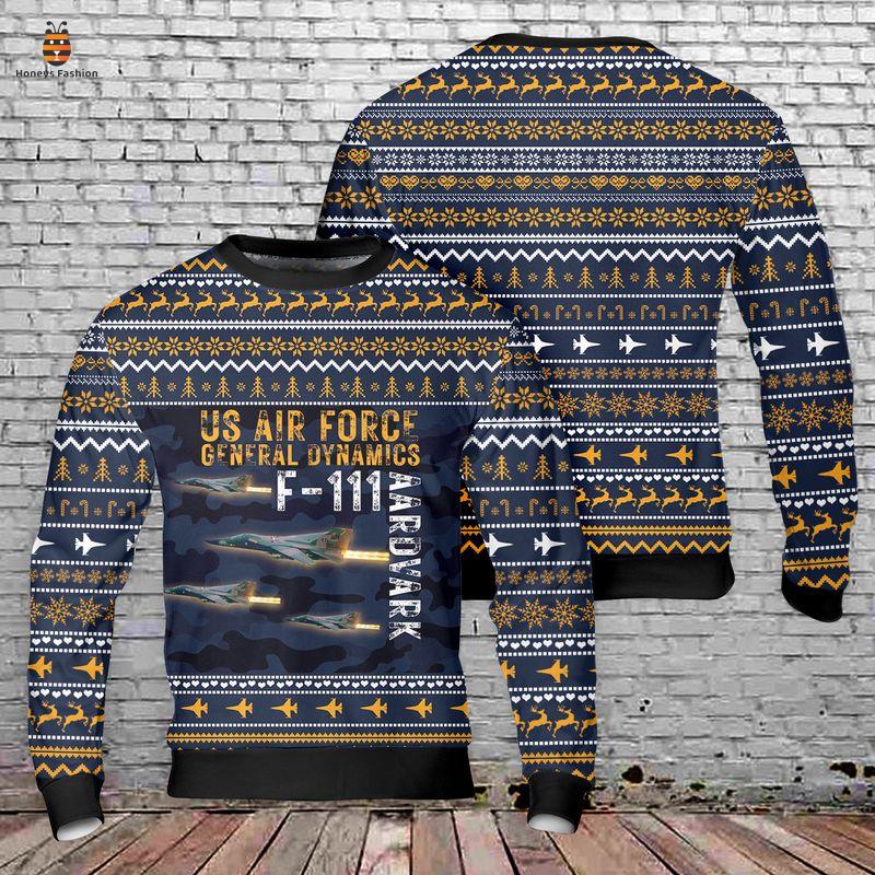 US Air Force General Dynamics F-111 Aardvark Ugly Christmas Sweater