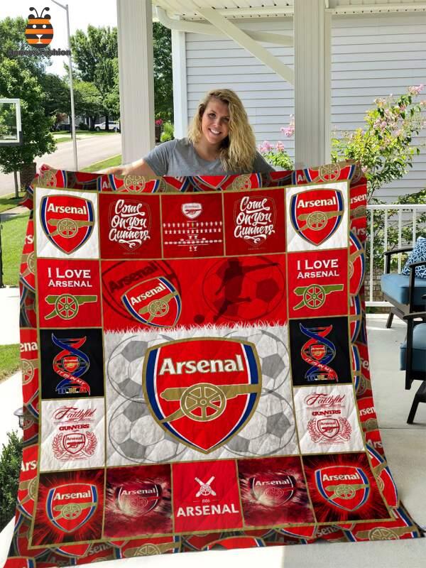 Arsenal FC Come On You Gunners Quilt Blanket