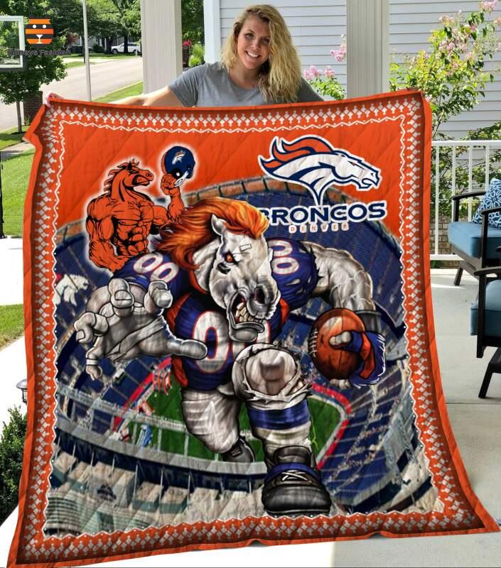 Broncos Denver NFL Mascot Quilt Blanket