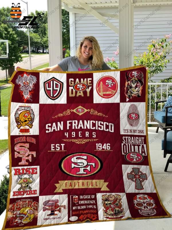San Francisco 49Ers Faithful Game Day Quilt Blanket