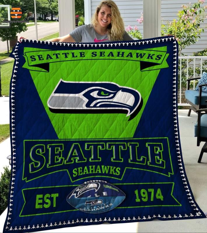 Seattle Seahawks Est 1974 Quilt Blanket