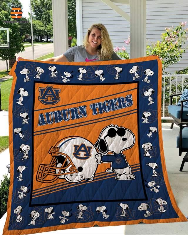 Snoopy Auburn Tigers Quilt Blanket
