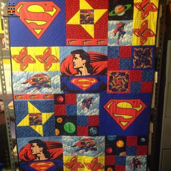 Superman Comics Fabric Quilt Blanket