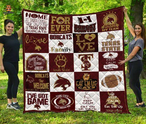 Texas State Bobcats NCAA Home Sweet Home Quilt Blanket