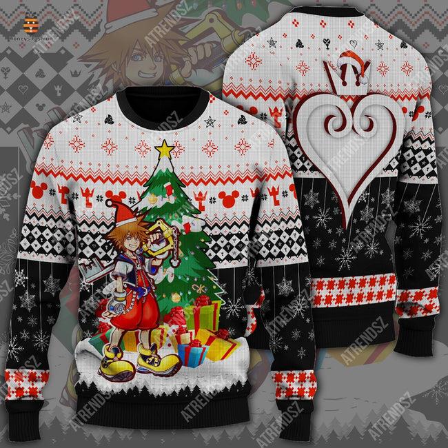 Kingdom Hearts Sora Black White Christmas Ugly Sweater