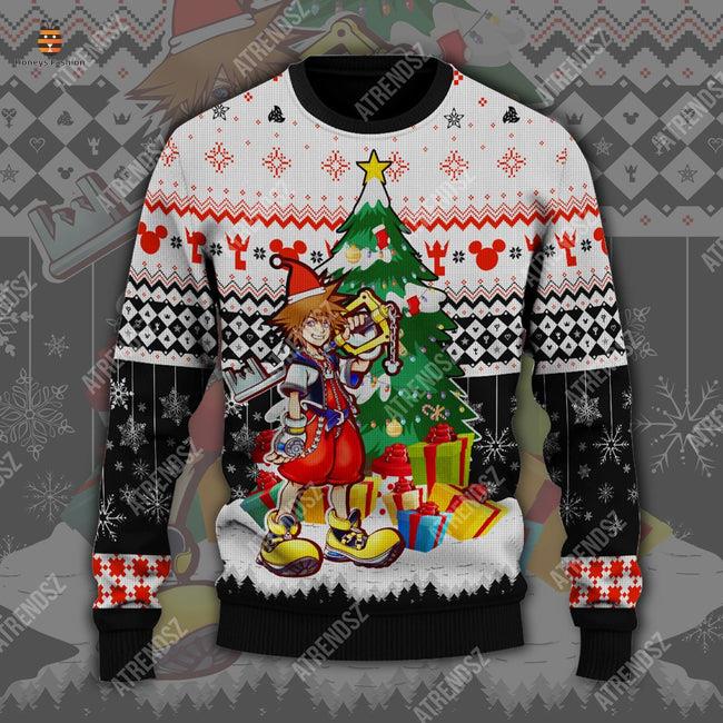 Kingdom Hearts Sora Black White Christmas Ugly Sweater