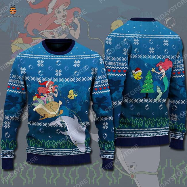 The Little Mermaid Ariel Awesome Christmas Ugly Sweater