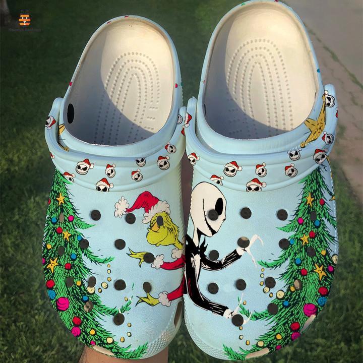 Jack Skellington And The Grinch Christmas Crocs Classic Clog Shoes