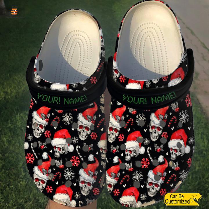 Personalized Christmas Skull Crocs Classic Clog Shoes