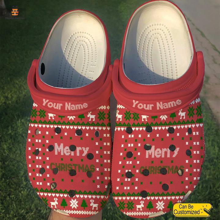 Personalized Christmas Ugly Sweater Crocs Classic Clog Shoes