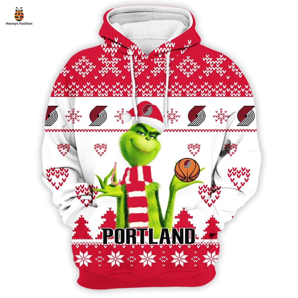 Portland Grinch Cute Trail Blazers Christmas 3d Hoodie